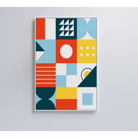 Quadro Geométrico Colorido 10 - 80x120 Cm - Tecido Canvas