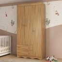Ver imagem 1 de Guarda-roupa Infantil 92cm 3 Portas e 2 Gavetas Realeza Multimóveis Mp4452 Madeirado Madeirado