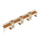Ver imagem 4 de Conjunto de Escritório Noruega 3 Livreiro e 4 Mesas 90cm - Via Nossa - Off White e Cedro
