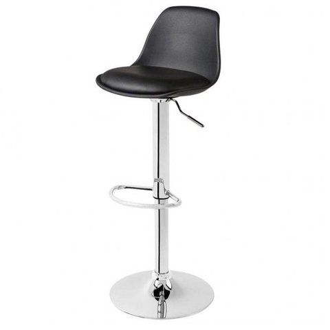 Banqueta Eiffel Mocho Eames Giratória com Almofada Preto