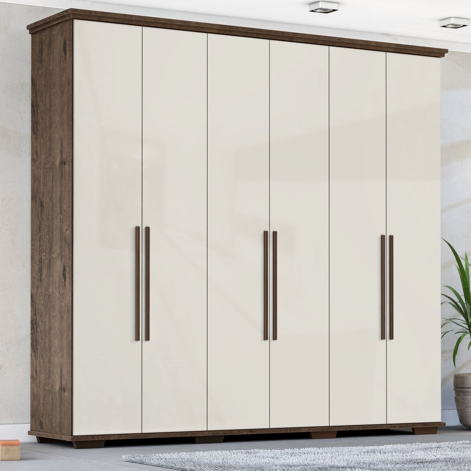 Guarda Roupa Casal 6 Portas 5 Gavetas Everest Max Zanzini