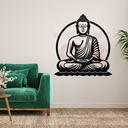 Ver imagem 1 de Adesivo de Parede Silhueta Buda Meditação Decorativo - 46x50cm