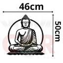 Ver imagem 2 de Adesivo de Parede Silhueta Buda Meditação Decorativo - 46x50cm