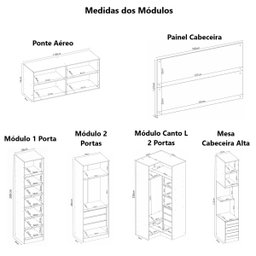 Guarda Roupa Dormitório Modulado Irlanda Casal/queen Canto - Amêndola Touch e Branco - Roupeiro Demo - 7