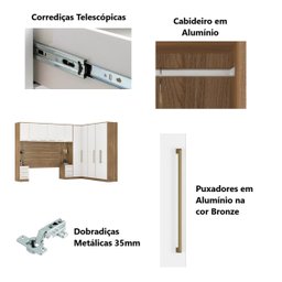 Guarda Roupa Dormitório Modulado Irlanda Casal/queen Canto - Amêndola Touch e Branco - Roupeiro Demo - 4