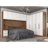 Guarda Roupa Dormitório Modulado Irlanda Casal/queen Canto - Amêndola Touch e Branco - Roupeiro Demo - 1