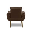 Ver imagem 5 de Poltrona para Sala Decorativa Opala Pés Madeira Suede Marrom Império Decor