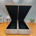 Ver imagem 4 de Cama Queen Box Baú Bi-partida 79 Blindada:suede Bege/queen