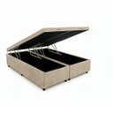 Ver imagem 1 de Cama Queen Box Baú Bi-partida 79 Blindada:suede Bege/queen