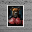 Ver imagem 1 de Quadro Decorativo Boxer Box 24x18cm - com vidro:Madeira preta