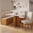 Ver imagem 1 de Conjunto Canto Alemão 5 Lugares 90cm com Mesa e 2 Cadeiras