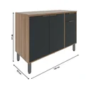Ver mais imagens de Balcão 120cm 3 Portas Thalita Yescasa Marrom/Nogal Manchester/Preto