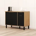 Ver imagem 5 de Balcão 120cm 3 Portas Thalita Yescasa Marrom/Nogal Manchester/Preto