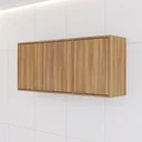 Ver imagem 1 de Armário Aéreo para Cozinha 3 Portas 120cm Thalita Yescasa Marrom/Nogal Manchester
