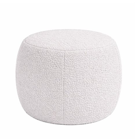 Puff Boreal 55cm Bouclé Cinza - Sallar Home