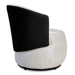 Poltrona Orgânica Decorativa Lara Veludo Bege/pu Preto - Montanaris Decor Md Montanaris Decor - 3