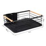 Escorredor de Louças de Metal e Madeira com Bandeja 43x32cm - Preto - 3