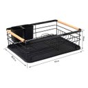 Ver imagem 3 de Escorredor de Louças de Metal e Madeira com Bandeja 43x32cm - Preto
