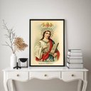 Ver imagem 1 de Quadro Decorativo Santa Cecília 24x18cm:Madeira Preta