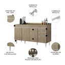 Ver imagem 3 de Balcão de Cozinha para Pia com Tampo 150cm Marrocos Castanho - Lumil