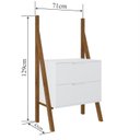 Ver imagem 3 de Gabinete 2 Gavetas Moderno Artemobili Branco/Garapa