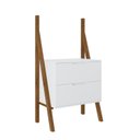 Ver imagem 2 de Gabinete 2 Gavetas Moderno Artemobili Branco/Garapa