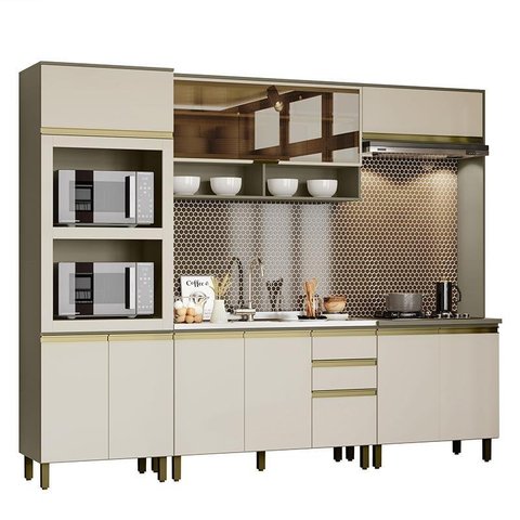 Cozinha Completa 5 Peças Connect Duna/cristal com Torre Quente e Lateral - Móveis Henn