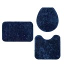 Ver imagem 1 de Kit 3 Peças Banheiro Tapete Classic Azul Marinho