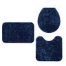 Kit 3 Peças Banheiro Tapete Classic Azul Marinho - 1