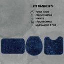 Ver imagem 3 de Kit 3 Peças Banheiro Tapete Classic Azul Marinho