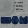 Kit 3 Peças Banheiro Tapete Classic Azul Marinho - 3