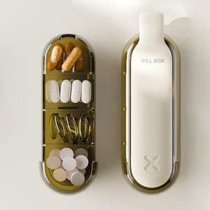 Porta Remedio Pilula Comprimido Capsula Compartimento Divisoria Estojo Portatil Bolsa Mala Viagem Re
