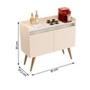 Ver imagem 4 de Aparador Buffet Gold Marmorizado 2 Portas Pés Madeira Maciça Off White/marmore Branco