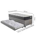 Ver imagem 2 de Bicama Box Baú Solteirão 96x203x42 Courino Linho Cinza com Colchão Adapto Molas Ensacadas Ecoflex