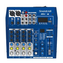 Mixer Analogico Soundcraft Mi-6 6 Canais Bluetooth e Usb - 6