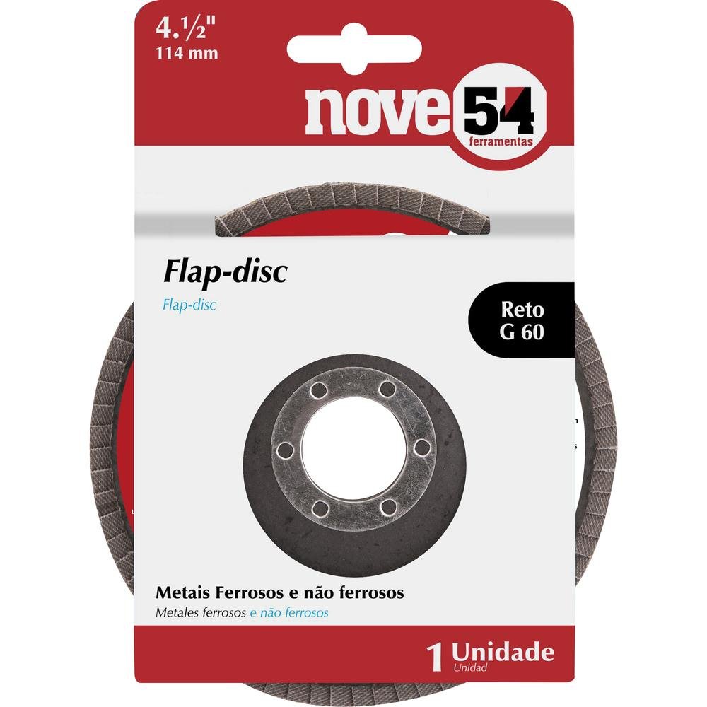 Flap Disc 4.1/2 G120 Costado Fibra Reto Para Aço Carbono - - 3