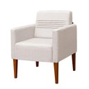 Ver imagem 2 de Poltrona Aila Linho Nude e Pés em Madeira