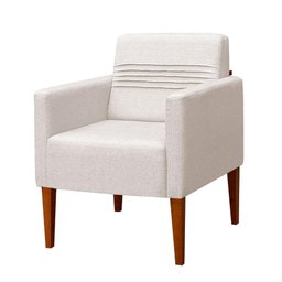 Poltrona Aila Linho Nude e Pés em Madeira - 2 Poltrona Aila Linho Nude e Pés em Madeira - 2