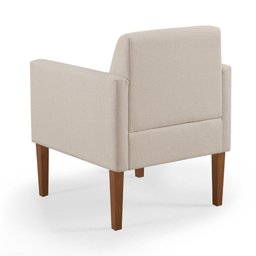 Poltrona Aila Linho Nude e Pés em Madeira - 4 Poltrona Aila Linho Nude e Pés em Madeira - 4