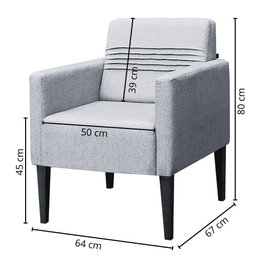 Poltrona Aila Linho Nude e Pés em Madeira - 5 Poltrona Aila Linho Nude e Pés em Madeira - 5