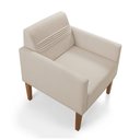 Ver imagem 3 de Poltrona Aila Linho Nude e Pés em Madeira