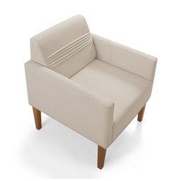 Poltrona Aila Linho Nude e Pés em Madeira - 3 Poltrona Aila Linho Nude e Pés em Madeira - 3