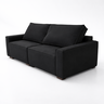 Sofá 3 Lugares Moderno Contemporâneo Sala Recepção Suede:preto - 5
