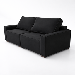 Sofá 3 Lugares Moderno Contemporâneo Sala Recepção Suede:preto - 5 Sofá 3 Lugares Moderno Contemporâneo Sala Recepção Suede:preto - 5