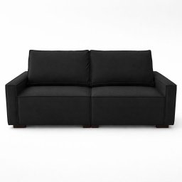 Sofá 3 Lugares Moderno Contemporâneo Sala Recepção Suede:preto - 2 Sofá 3 Lugares Moderno Contemporâneo Sala Recepção Suede:preto - 2