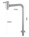 Ver imagem 4 de Torneira Banheiro Lavatório Inox Mesa Longa 35 Cm Preta Nox09b Doan