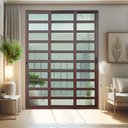 Ver imagem 2 de Porta Cor.c/Trav.3F.Móv.1/3 210x120 Elite c/Fecha.Tet.V.Lis.Marrom Corten Brimak