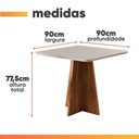 Ver imagem 3 de Conjunto Sala de Jantar Mesa Quadrada 0,90m Moove 4 Cadeiras Linho Milano Viero Madeirado / Creme