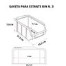 Kit 20 Caixa Gaveta Plástica Organizadora Bin Nº3 Plus:PRETO - 2