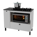 Ver imagem 2 de Balcão Cozinha Cooktop 5 Bocas e Forno/micro-ondas 99,7cm Multimóveis Cr20500 Branco/mármore